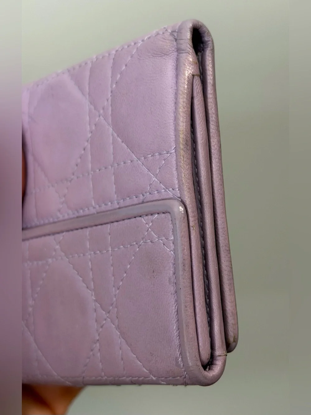 Christian Dior lilac compact wallet